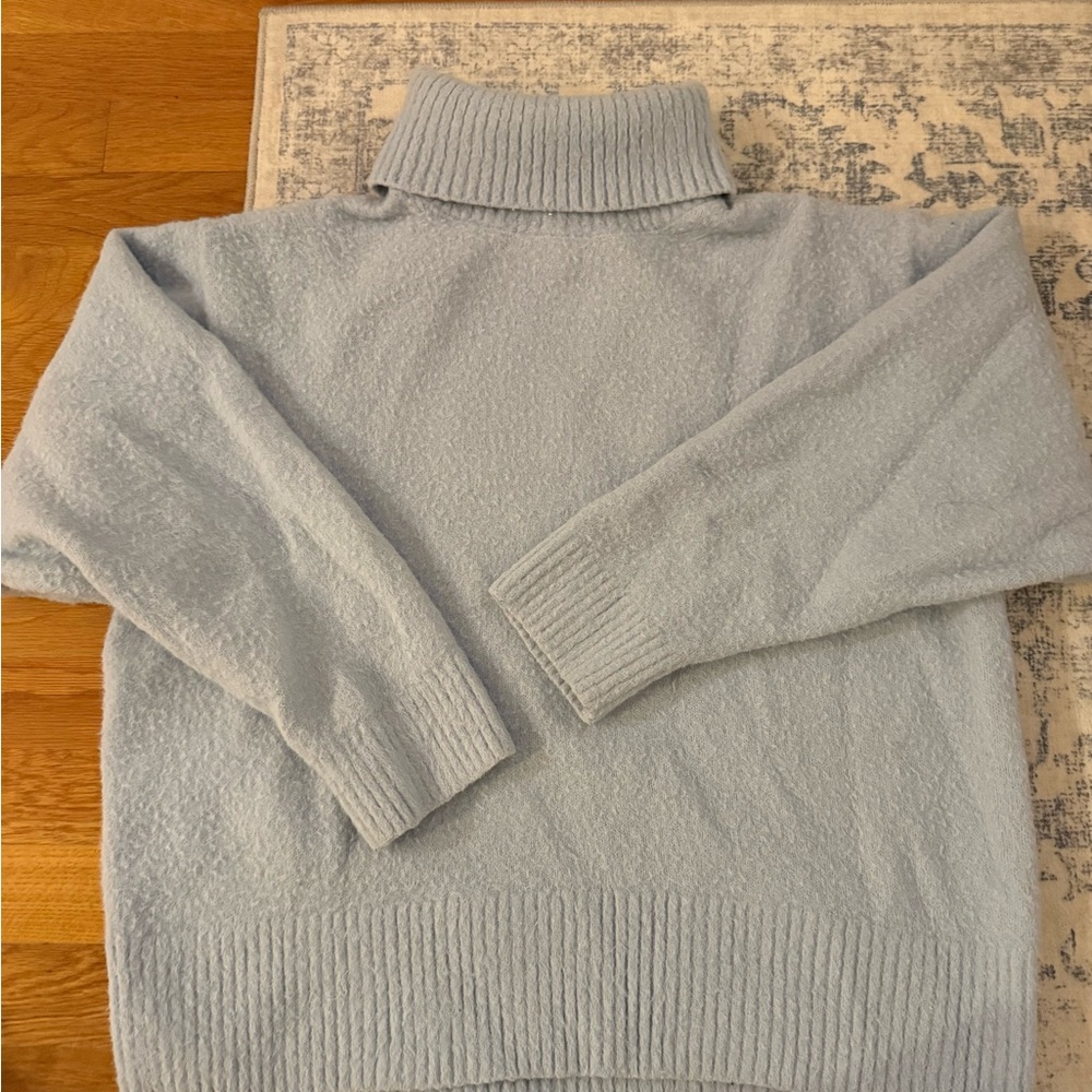 Cozy Light Blue Turtleneck Sweater